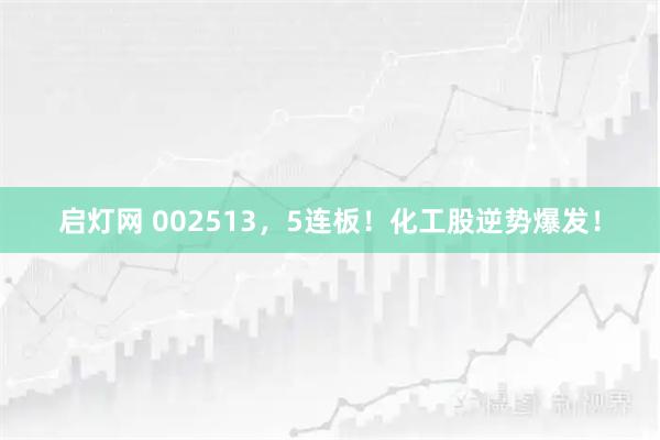 启灯网 002513，5连板！化工股逆势爆发！
